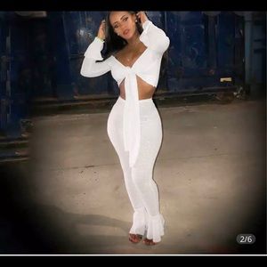 2 piece Set crop Top & Flare Bottoms